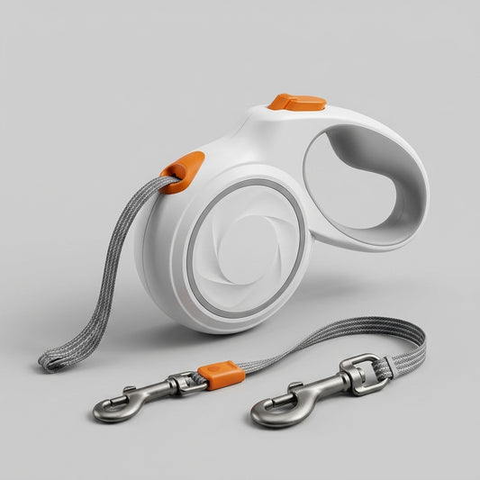 Heavy-Duty Retractable Dog Leash with Reflective Ribbon